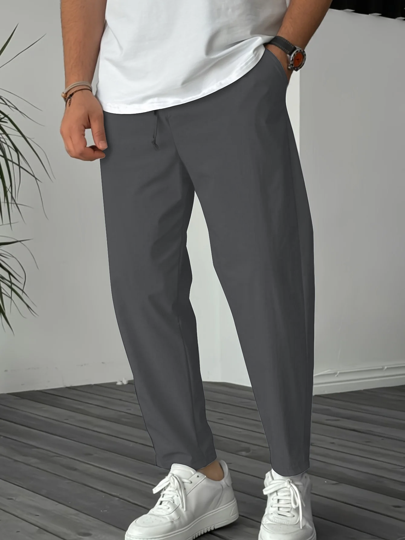 Essential Tapered Drawstring Trousers
