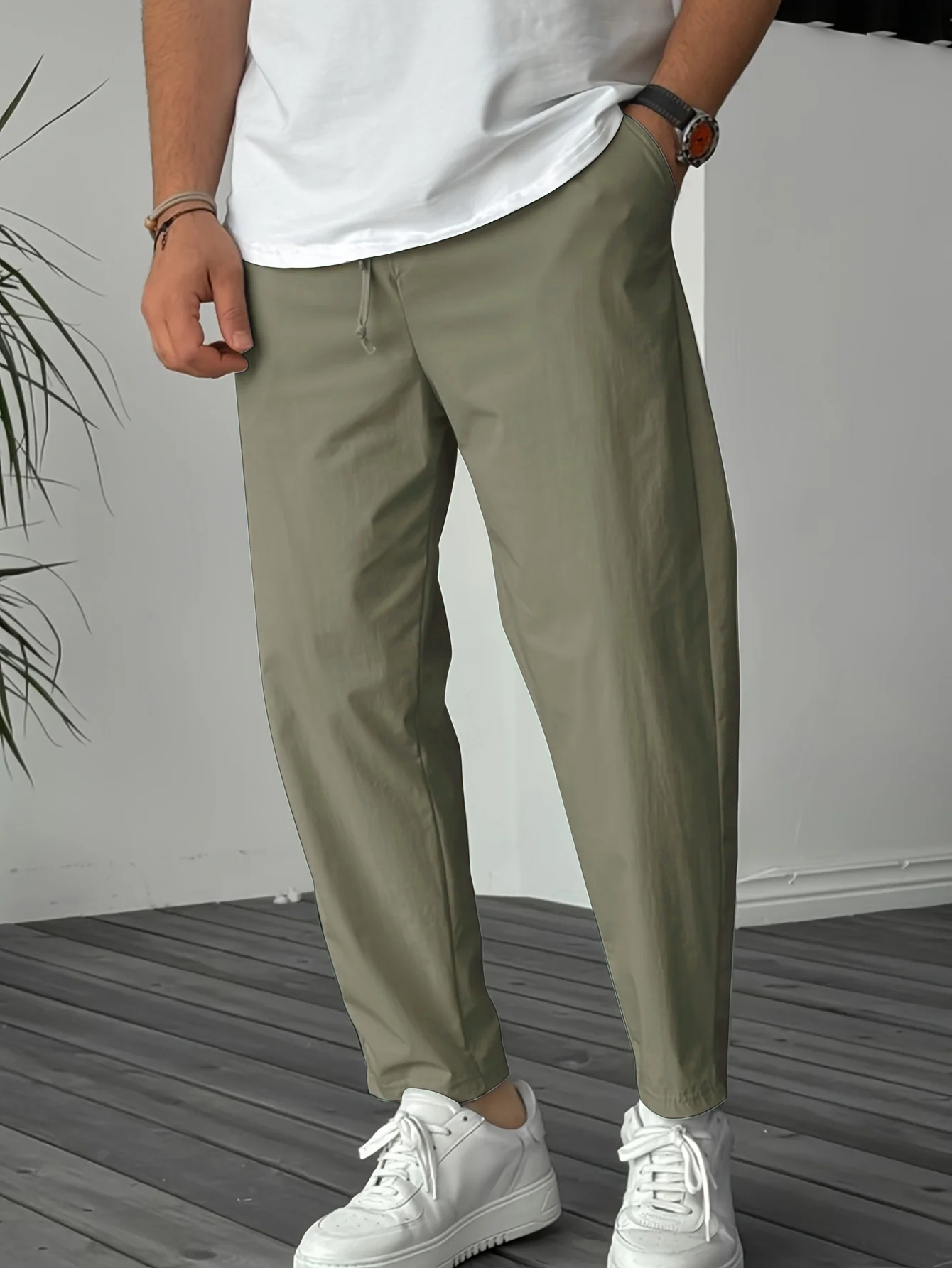 Essential Tapered Drawstring Trousers