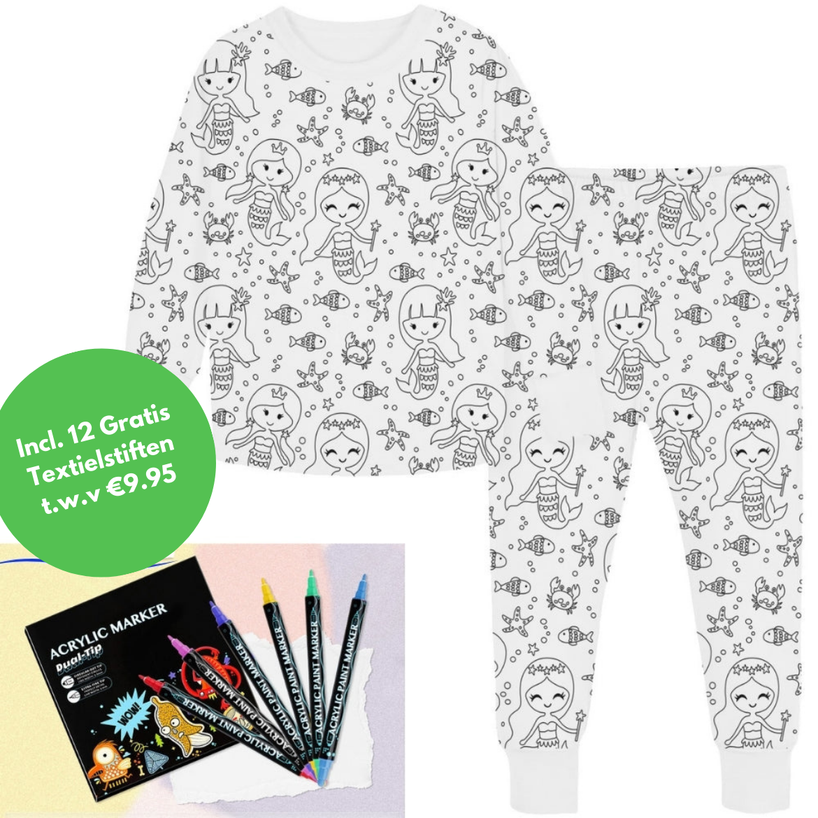 De Kleur Pyjama | Geliefd bij Kinderen en Ouders! - {{ shop Vivindo Zeemeerminnen / 3 Jaar Vivindo De Kleur Pyjama | Geliefd bij Kinderen en Ouders! pyjama _name }} {{black_friday}} {{korting}}