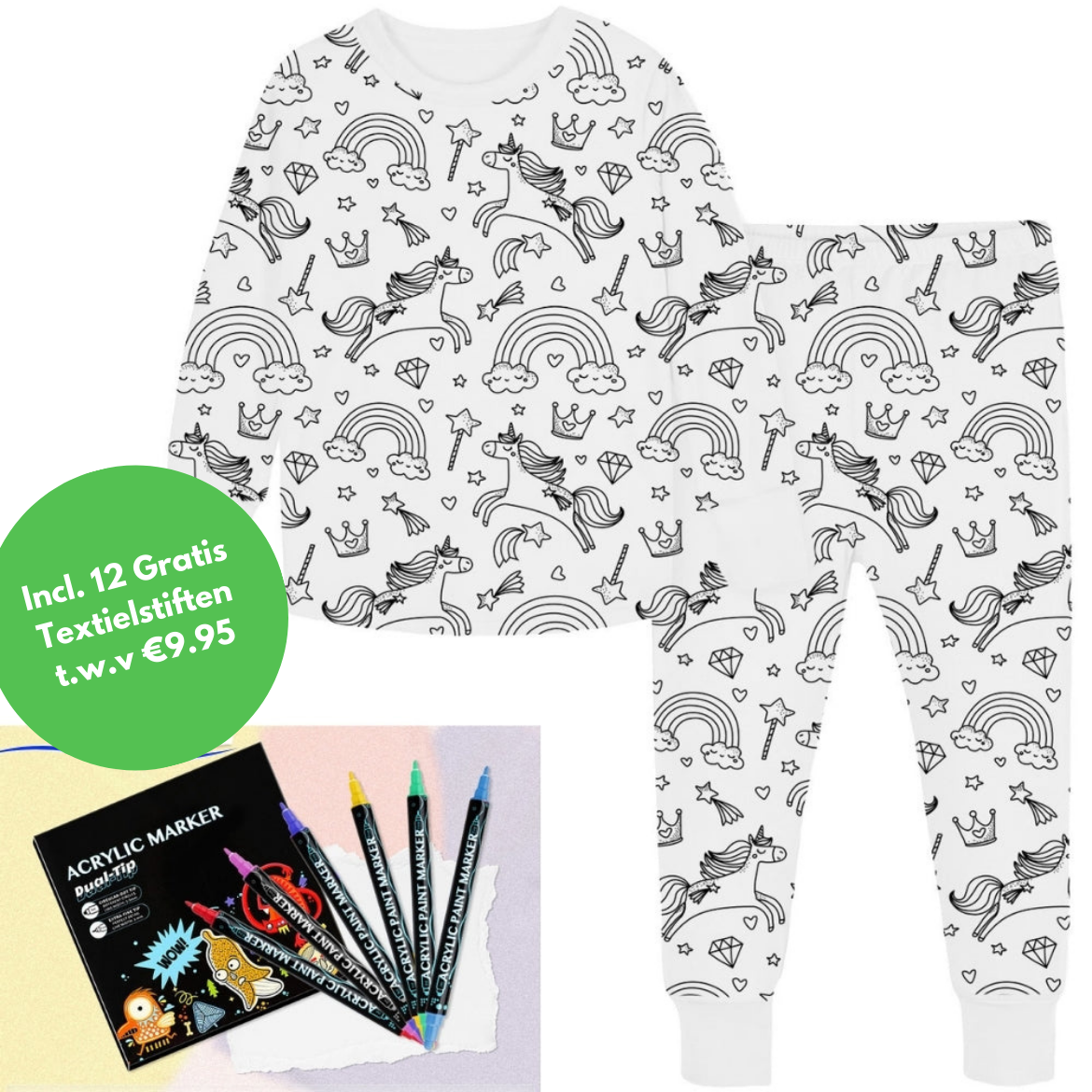 De Kleur Pyjama | Geliefd bij Kinderen en Ouders! - {{ shop Vivindo Betoverende Eenhoorns / 3 Jaar Vivindo De Kleur Pyjama | Geliefd bij Kinderen en Ouders! pyjama _name }} {{black_friday}} {{korting}}