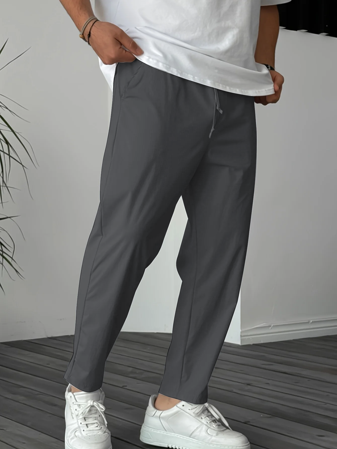 Essential Tapered Drawstring Trousers